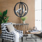 A&B Home Bundle of 3 Reider 32" x 34" 8-Light Round Black Wooden Chandelier With Glass