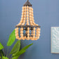 A&B Home Bundle of 4 19" x 33" 4-Light White Beaded Chandelier With Black Metal Frame