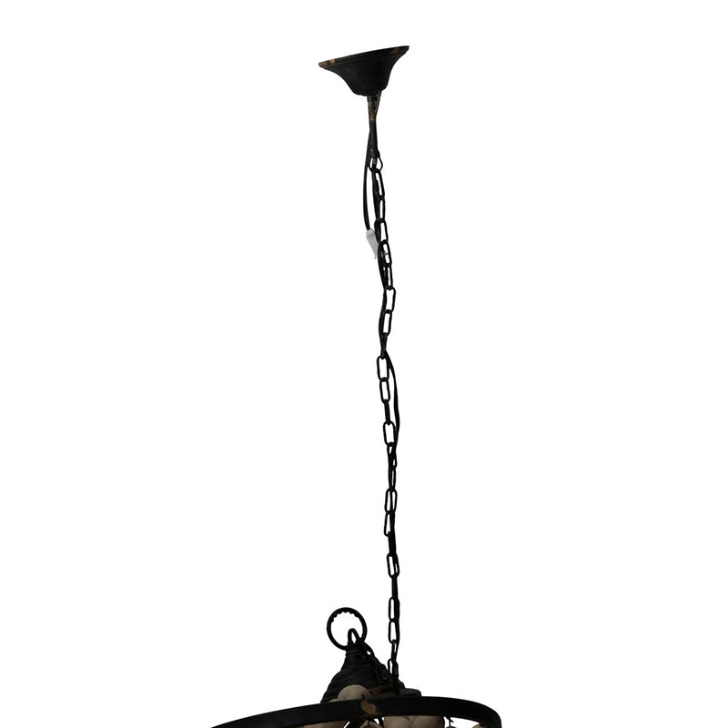 A&B Home Bundle of 4 19" x 33" 4-Light White Beaded Chandelier With Black Metal Frame