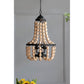 A&B Home Bundle of 4 19" x 33" 4-Light White Beaded Chandelier With Black Metal Frame