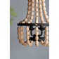 A&B Home Bundle of 4 19" x 33" 4-Light White Beaded Chandelier With Black Metal Frame