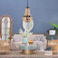 A&B Home Bundle of 4 19" x 33" 4-Light White Beaded Chandelier With Black Metal Frame