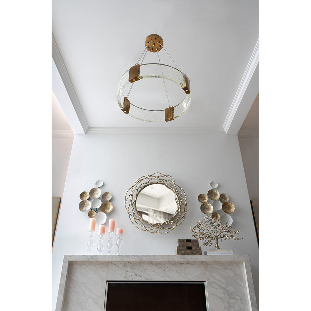 A&B Home Bundle of 4 20" x 28" Glass and Gold Chandelier