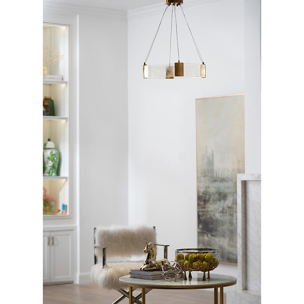 A&B Home Bundle of 4 20" x 28" Glass and Gold Chandelier