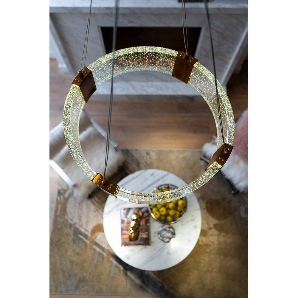 A&B Home Bundle of 4 20" x 28" Glass and Gold Chandelier