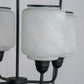 A&B Home Bundle of 4 22" x 34" 4-Light Geometric Shape Black Metal Frame and Opaque Glass Chandelier