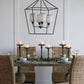 A&B Home Bundle of 4 22" x 34" 4-Light Geometric Shape Black Metal Frame and Opaque Glass Chandelier