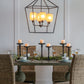 A&B Home Bundle of 4 22" x 34" 4-Light Geometric Shape Black Metal Frame and Opaque Glass Chandelier