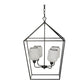A&B Home Bundle of 4 22" x 34" 4-Light Geometric Shape Black Metal Frame and Opaque Glass Chandelier