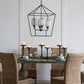 A&B Home Bundle of 4 22" x 34" 4-Light Geometric Shape Black Metal Frame and Opaque Glass Chandelier