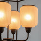 A&B Home Bundle of 4 22" x 34" 4-Light Geometric Shape Black Metal Frame and Opaque Glass Chandelier