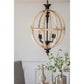 A&B Home Bundle of 4 24" x 34" 4-Light Globe-Shaped Distressed White Wooden Chandelier