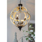A&B Home Bundle of 4 24" x 34" 4-Light Globe-Shaped Distressed White Wooden Chandelier