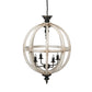 A&B Home Bundle of 4 24" x 34" 4-Light Globe-Shaped Distressed White Wooden Chandelier