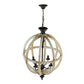 A&B Home Bundle of 4 24" x 34" 4-Light Globe-Shaped Distressed White Wooden Chandelier