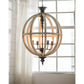 A&B Home Bundle of 4 24" x 34" 4-Light Globe-Shaped Distressed White Wooden Chandelier
