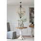 A&B Home Bundle of 4 24" x 34" 4-Light Globe-Shaped Distressed White Wooden Chandelier