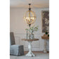 A&B Home Bundle of 4 24" x 34" 4-Light Globe-Shaped Distressed White Wooden Chandelier