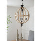 A&B Home Bundle of 4 24" x 34" 4-Light Globe-Shaped Distressed White Wooden Chandelier