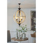 A&B Home Bundle of 4 24" x 34" 4-Light Globe-Shaped Distressed White Wooden Chandelier