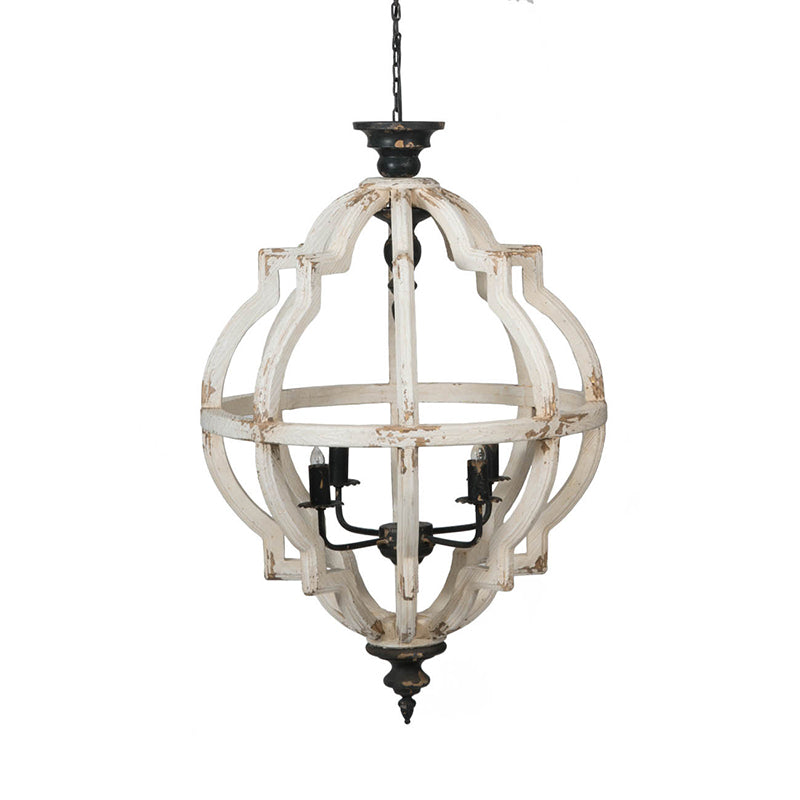 A&B Home Bundle of 4 24" x 35" Distressed White and Black Chandelier