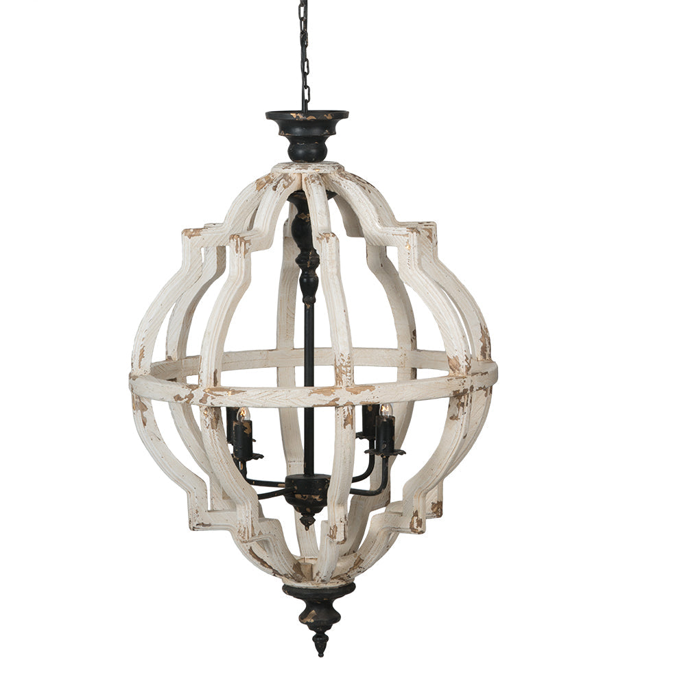 A&B Home Bundle of 4 24" x 35" Distressed White and Black Chandelier