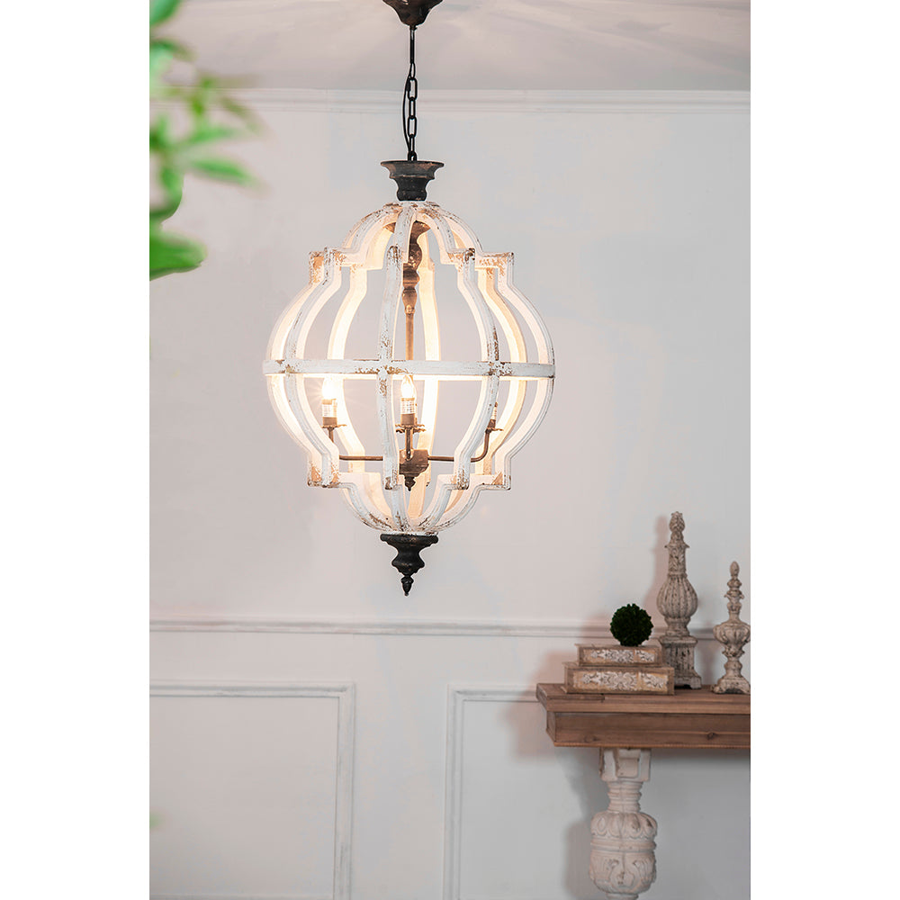 A&B Home Bundle of 4 24" x 35" Distressed White and Black Chandelier