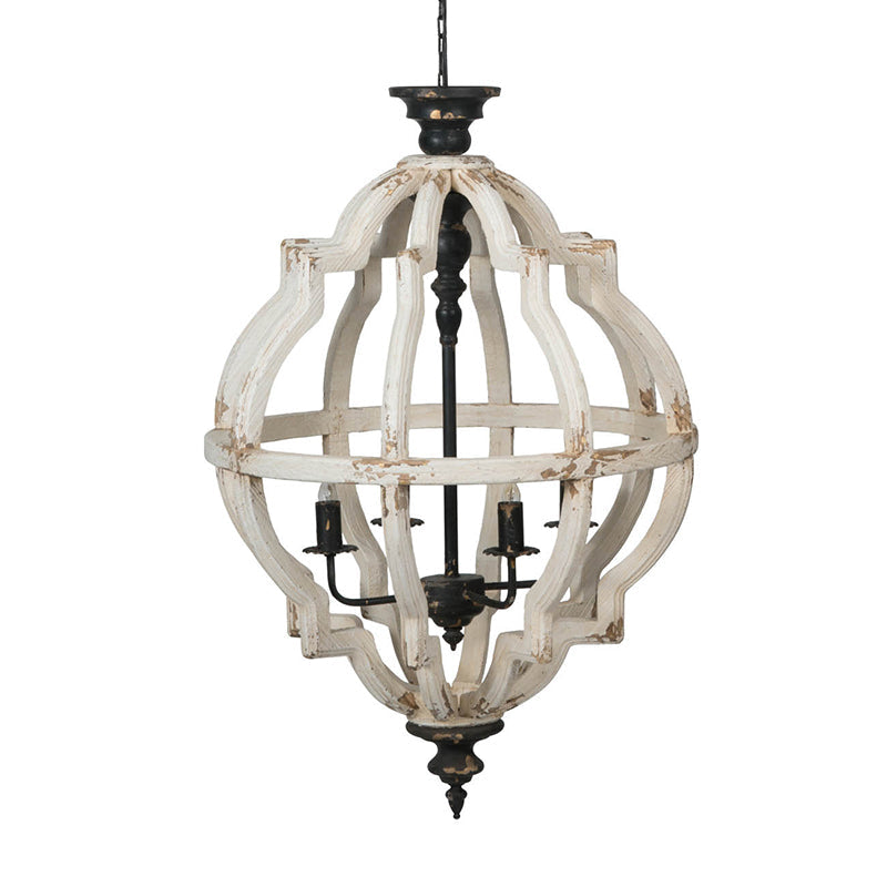 A&B Home Bundle of 4 24" x 35" Distressed White and Black Chandelier