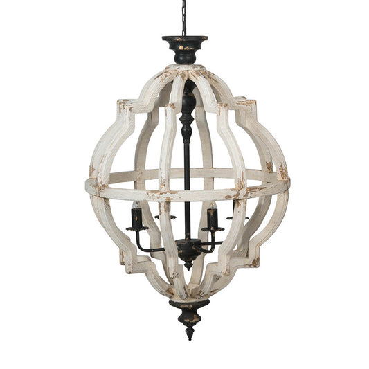 A&B Home Bundle of 4 24" x 35" Distressed White and Black Chandelier