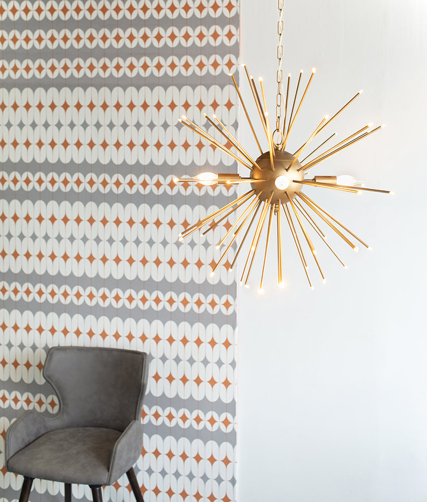 A&B Home Bundle of 4 26" x 26" Gold Star Chandelier