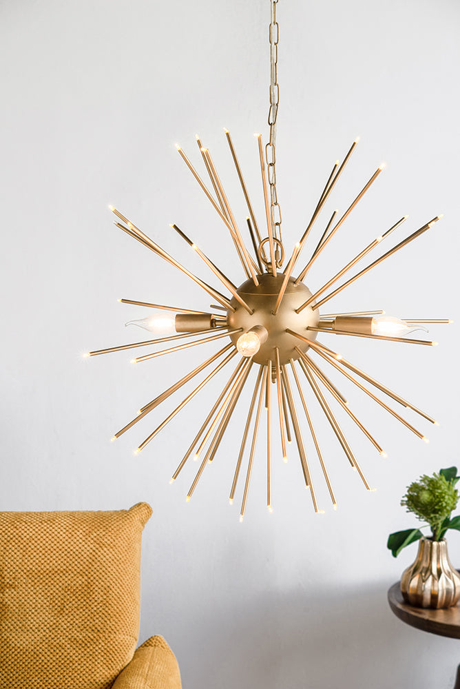 A&B Home Bundle of 4 26" x 26" Gold Star Chandelier