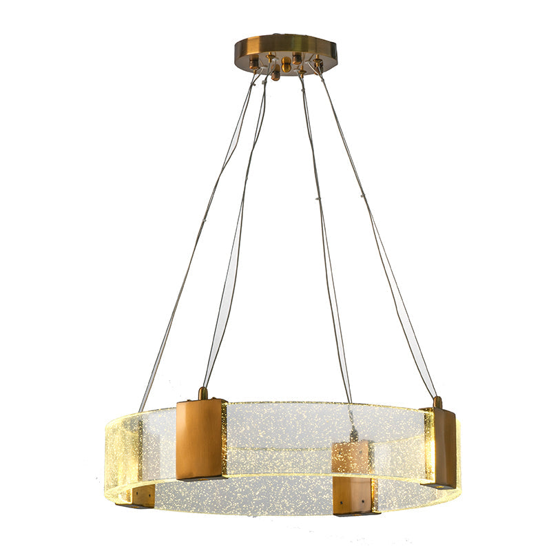 A&B Home Bundle of 4 28" x 28" Gold and Clear Chandelier
