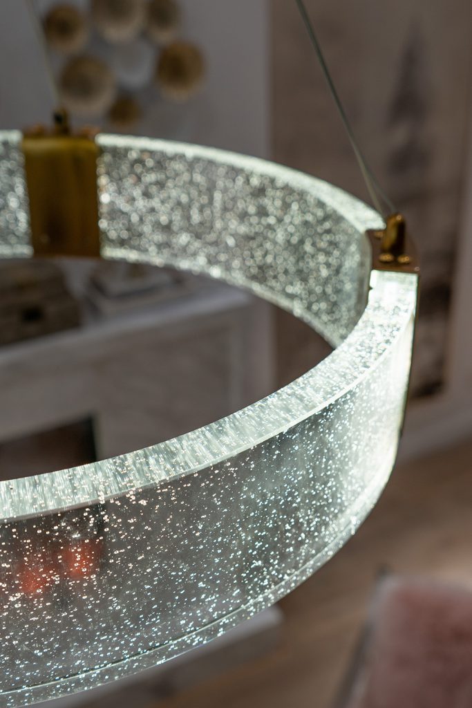 A&B Home Bundle of 4 28" x 28" Gold and Clear Chandelier