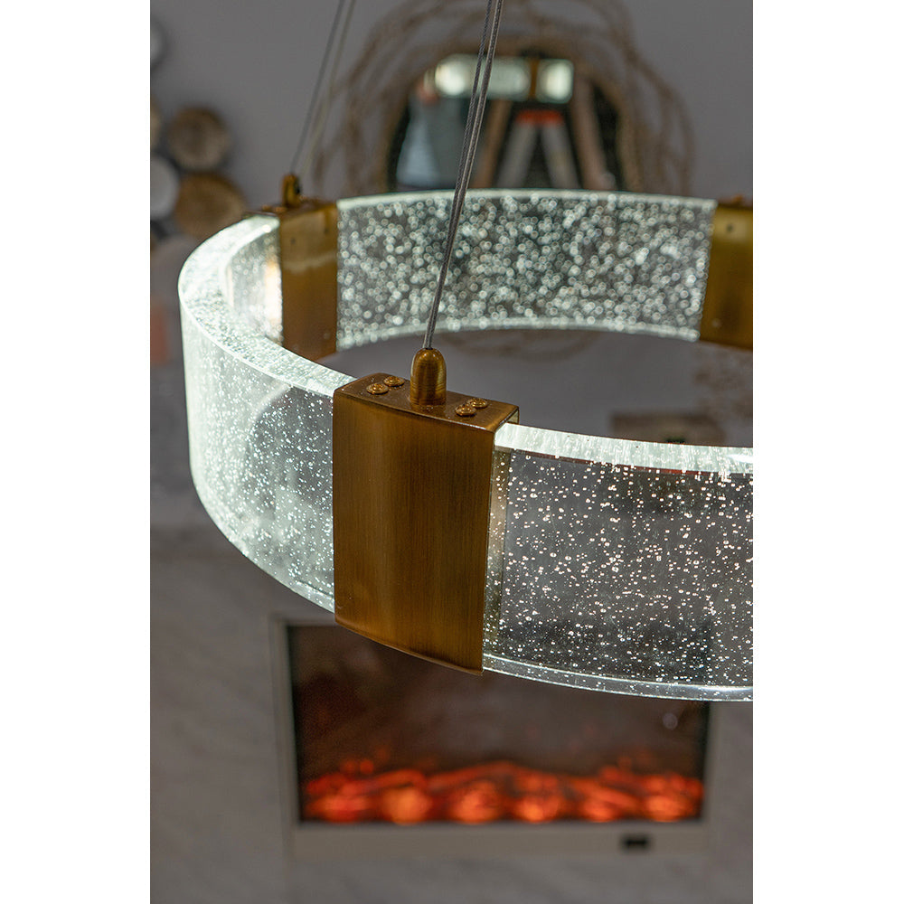 A&B Home Bundle of 4 28" x 28" Gold and Clear Chandelier