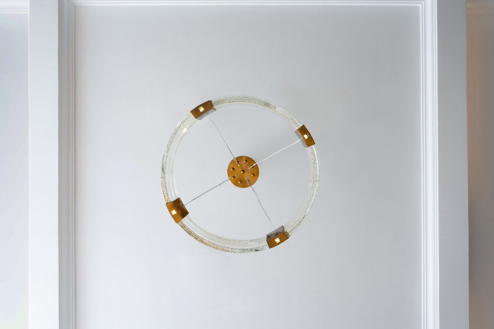 A&B Home Bundle of 4 28" x 28" Gold and Clear Chandelier
