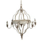 A&B Home Bundle of 4 28" x 32" 6-Light Distressed White Metal Chandelier