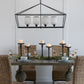 A&B Home Bundle of 4 42" x 24" 4-Light Geometric Shape Black Metal Frame and Opaque Glass Chandelier