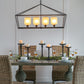 A&B Home Bundle of 4 42" x 24" 4-Light Geometric Shape Black Metal Frame and Opaque Glass Chandelier