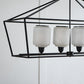 A&B Home Bundle of 4 42" x 24" 4-Light Geometric Shape Black Metal Frame and Opaque Glass Chandelier