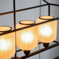 A&B Home Bundle of 4 42" x 24" 4-Light Geometric Shape Black Metal Frame and Opaque Glass Chandelier