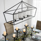 A&B Home Bundle of 4 42" x 24" 4-Light Geometric Shape Black Metal Frame and Opaque Glass Chandelier
