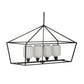 A&B Home Bundle of 4 42" x 24" 4-Light Geometric Shape Black Metal Frame and Opaque Glass Chandelier