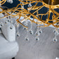 A&B Home Bundle of 4 47" x 18" Gold and Clear With Droplet Chandelier