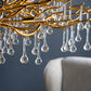 A&B Home Bundle of 4 47" x 18" Gold and Clear With Droplet Chandelier
