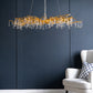 A&B Home Bundle of 4 47" x 18" Gold and Clear With Droplet Chandelier