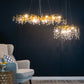A&B Home Bundle of 4 47" x 18" Gold and Clear With Droplet Chandelier