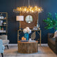 A&B Home Bundle of 4 47" x 18" Gold and Clear With Droplet Chandelier