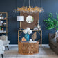 A&B Home Bundle of 4 47" x 18" Gold and Clear With Droplet Chandelier