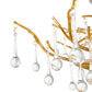 A&B Home Bundle of 4 47" x 18" Gold and Clear With Droplet Chandelier