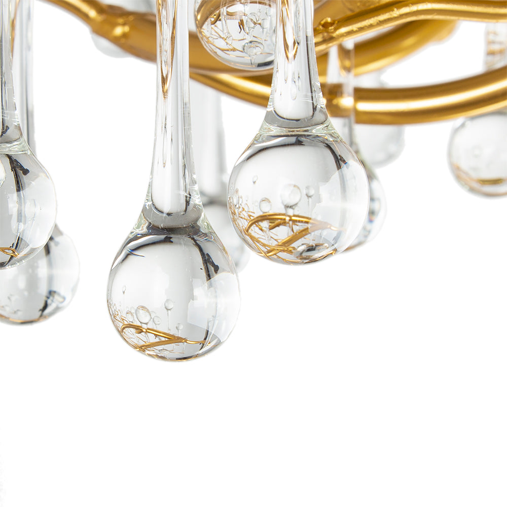 A&B Home Bundle of 4 47" x 18" Gold and Clear With Droplet Chandelier